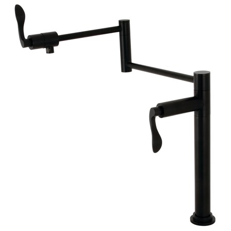 Kingston Brass Deck Mount Pot Filler, Matte Black KS4700DFL